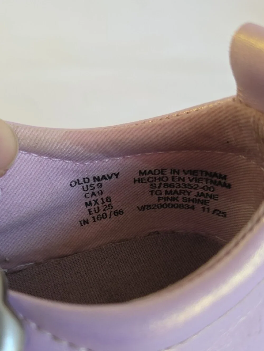 Old Navy Iridescent Lavender Mary Jane Sneakers